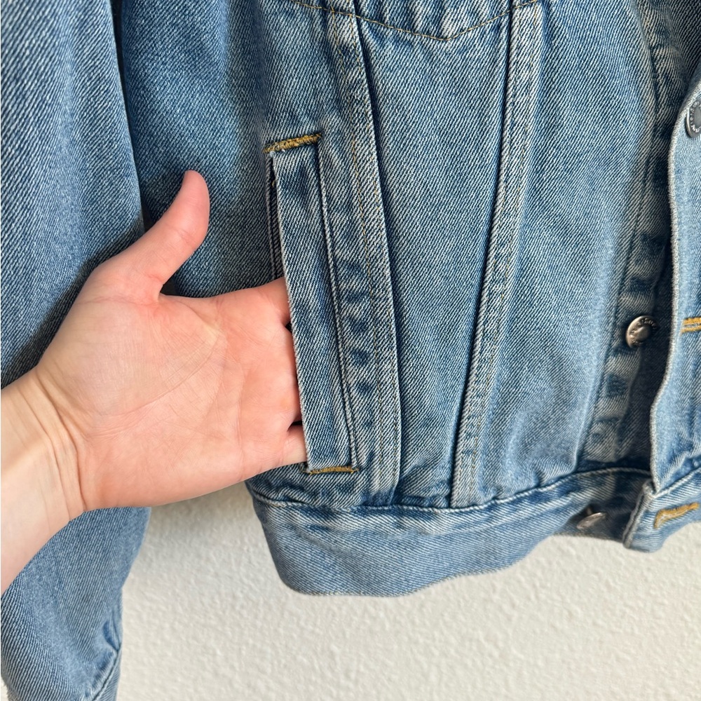 VTG Wrangler Hero Womens Small Trucker Denim Western Jacket 90s Gorpcore Worn In - Picture 9 of 11
